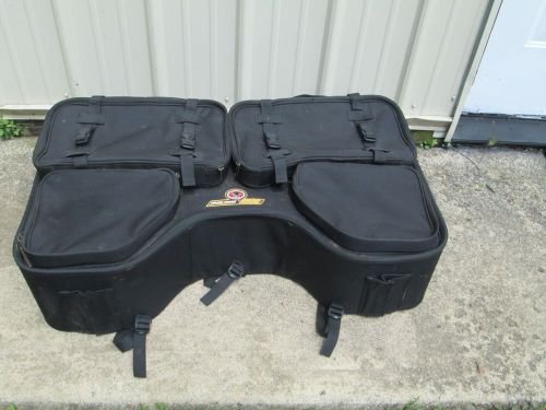Moose legacy black atv rear rack bag nra by moose atv luggage storage pack