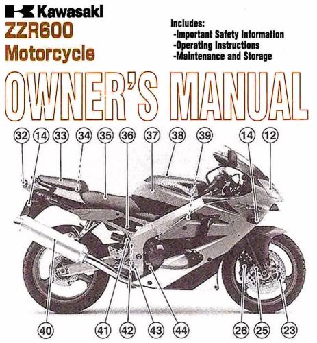 2008 kawasaki zzr600 motorcycle owners manual -zzr 600-kawasaki-zx600j