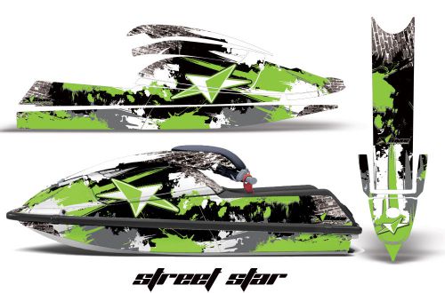 Amr racing jet ski wrap for kawasaki 750 sx graphics kit all years street green