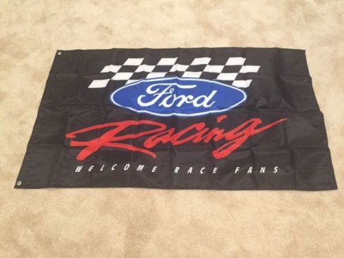 Ford racing welcome race fans garage man cave 3&#039; x 5&#039; flag banner free shipping
