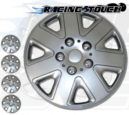 Metallic silver 4pcs set #026 15&#034; inches hubcaps hub cap wheel cover rim skin