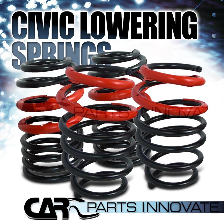 2006-2009 honda civic black red suspension coilover lowering springs kit