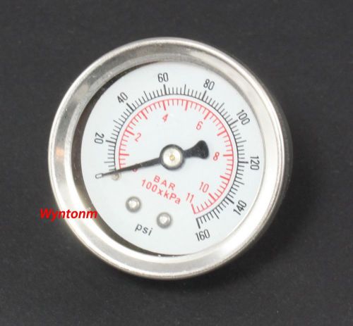 Oil filled pressure gauge meter 1/8&#034; npt 0-160 psi fuel stainless steel housing