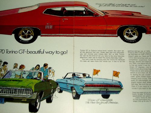 1970 ford torino gt original ad-vtg/poster/302/351/390/428/429 v8 engine/cobra