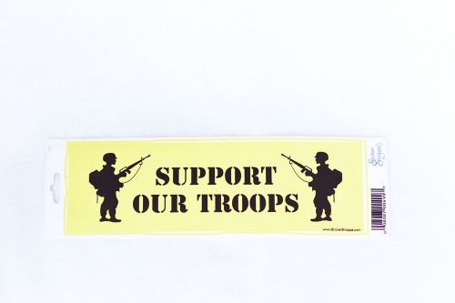 Support our troops yellow bumper sticker 2.75&#034; x 7.5&#034;