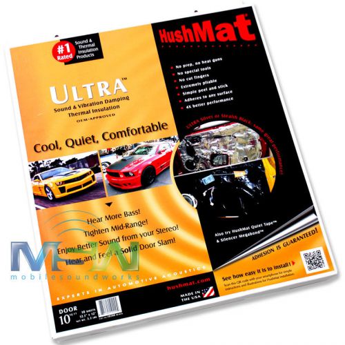 Hushmat® 10200 black ultra foil car door kit sound dampening material 10 sq. ft.