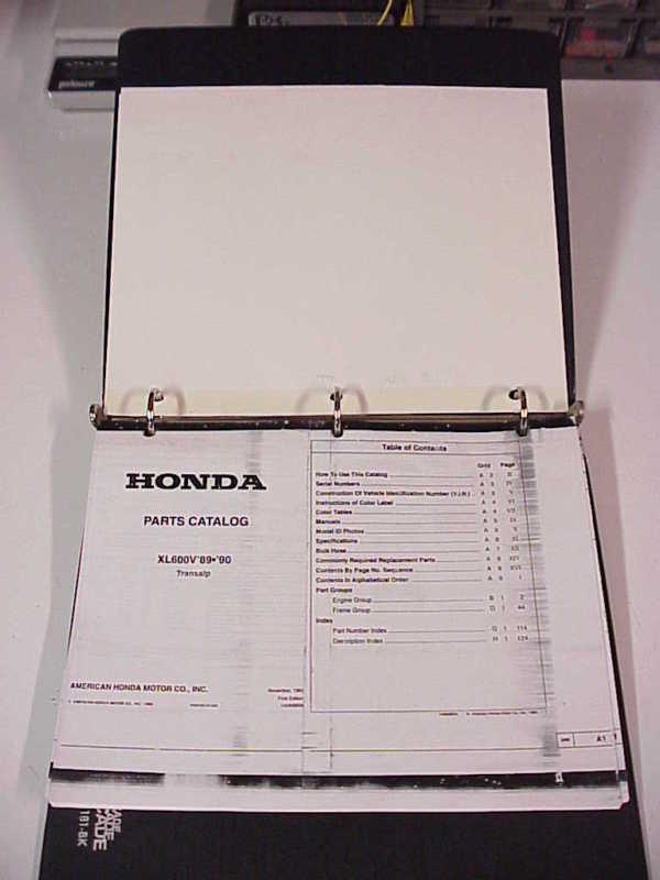 Honda transalp factory microfiche parts manual '89-'90  rare