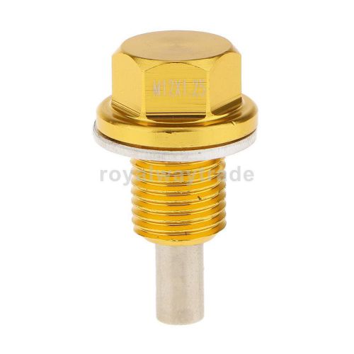 M12x1.25 anodized magnetic engine oil pan/transmission drain plug gold