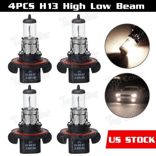 4pcs h13 12v 60/55w basic halogen bulb high/low beam headlight 1800lm