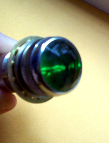 Vintage green dialco faceted lens dash gauge panel light hot rod rat nos 1&#034; rare