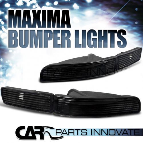 Fit 95-99 nissan maxima front bumper park lights black pair