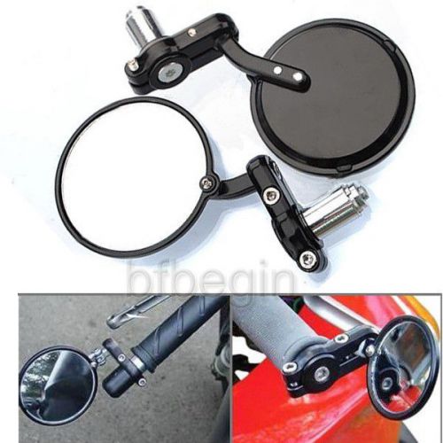 7/8&#034; motorcycle handlebar round end side mirrors for cafe racer bobber clubman