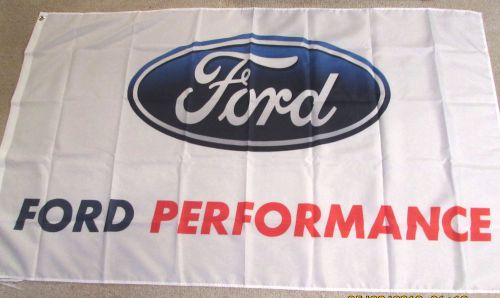 Ford performance 3x5 feet flag banner white blue oval racing metal grommets new!