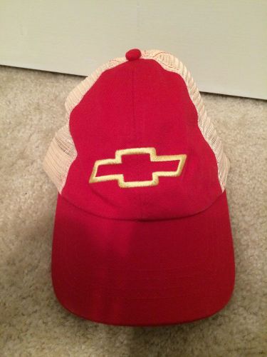 New chevrolet logo mesh cotton truckers baseball cap adjustable red white gold