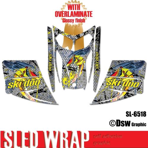 Sled wrap decal sticker graphics kit for ski-doo rev mxz snowmobile 03-07 sl6518