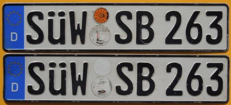 German umlaut license plate pair volkswagen mercedes audi mk5 vdub sec vr4 vr6 