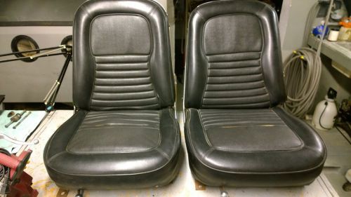 1967 corvette black vinyl seat covers and foams. (8 pieces)