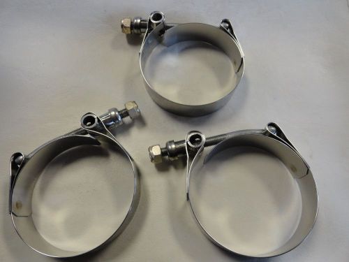 Trident rubber 316 stainless steel hose clamp lot of ( 3 ) 107141 marine boat