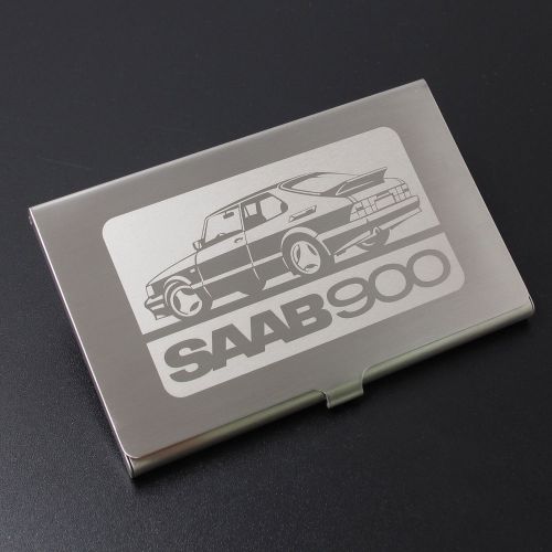 Stylish saab 900 stainless steel name card case, laser engraving! mint in box