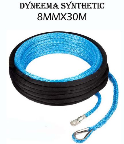 8mm x 15m dyneema synthetic winch rope cable 10800lbs offroad suv/jeep &amp; truck