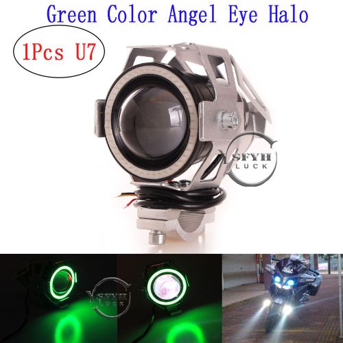 1pcs u7 green angel eye spotlight motorcycle cree led projector lamp for bmw