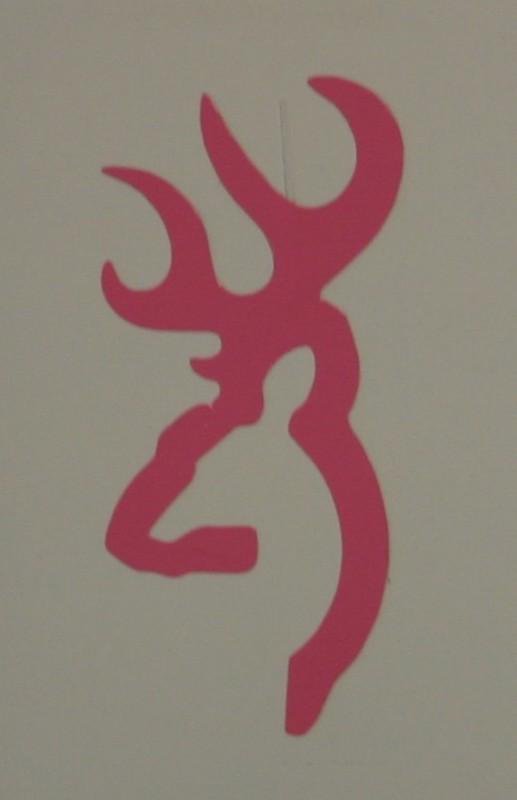 Browning deer - pink - decal sticker for window helmet hardhat
