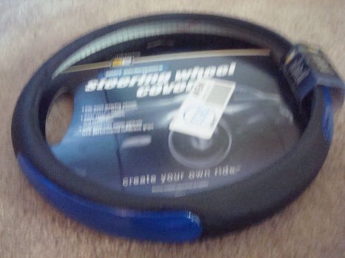 Auto expressions steering wheel cover  black/blue inserts