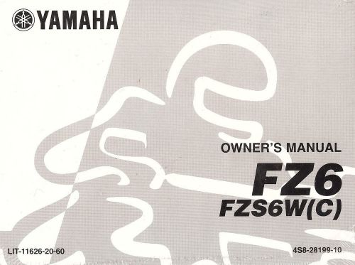 2007 yamaha fz6 fazer motorcycle owners manual -new sealed-fzs6w(c)-fzs6w-fzs 6