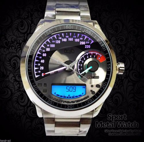 Motorcycle harley davidson speedometer stainless steel sport metal watch unisex
