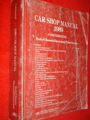 1989 lincoln continental shop manual original book!