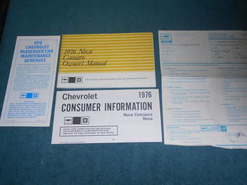 1976 chevrolet / nova owner&#039;s manual set / original 4 piece guide book set