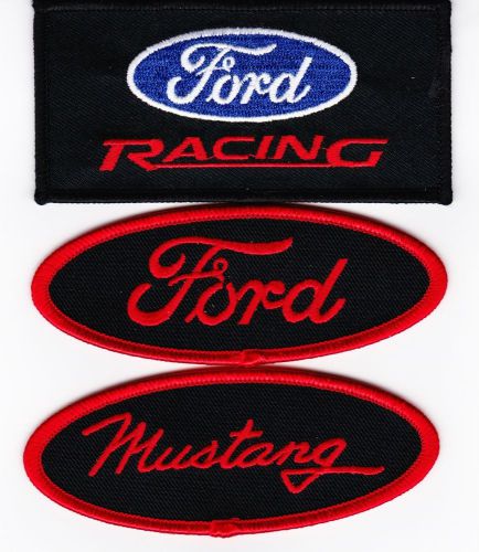 Black red ford racing mustang sew/iron on patch emblem badge embroidered car