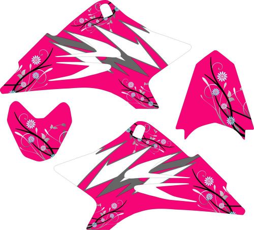 Girls yamaha ttr 50 graphics decal sticker kit ttr50 pink flower 2006-2012