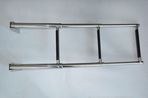 3 step stainless steel telescoping marine boat ladder upper platform