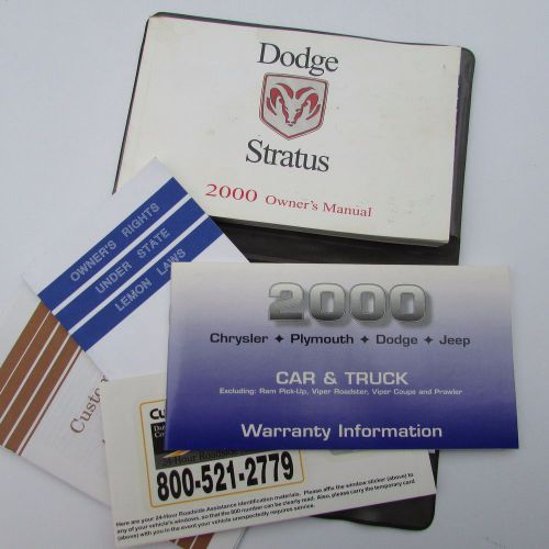 2000 dodge stratus owner&#039;s manual.very clean. free s/h,