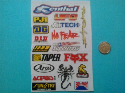 Pro taper/arai/renthal 18 pc motocross dirt bike atv atc sticker set