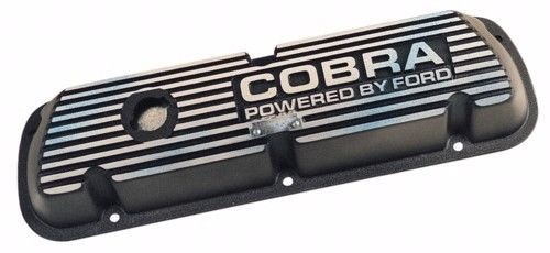 Ford racing cobra 289 302 351w black satin valve cover set (2) m-6582-a