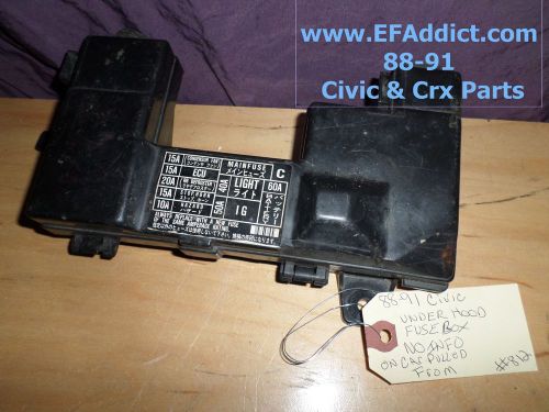 1988 1991 honda civic crx fuse box usdm ef ef8 engine bay fuse box