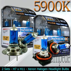 Xenon hid halogen headlight bulbs fits 2007 2008 hyundai tiburon - low&amp;high