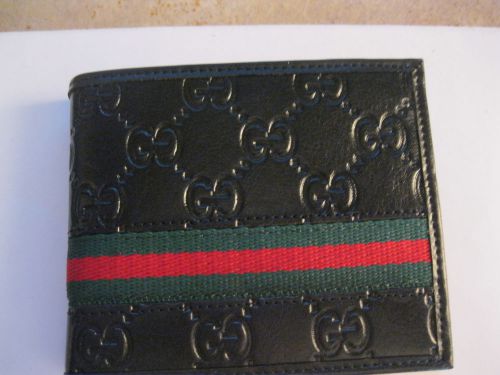 Men gucci black leather wallet