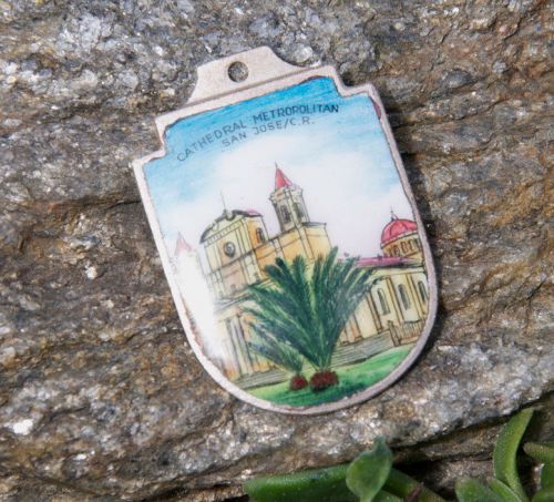 Vintage german enamel keychains pendant badge # san jose costa rica porsche bmw