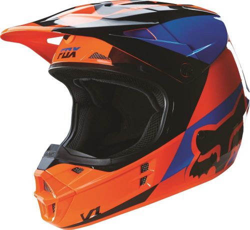 Fox racing v1 race helmet - gloss mako orange - 14406-009