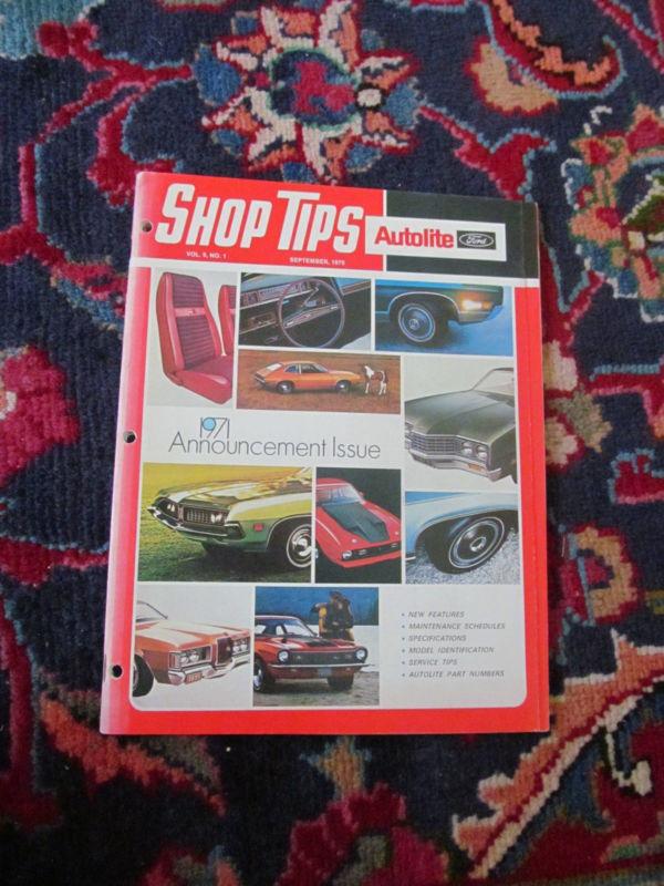 Autolite shop tips september '70 announcement isue for ford 1971 models, mustang