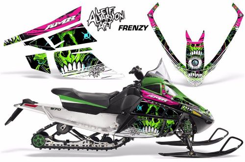 Amr racing sled wrap arctic cat f series snowmobile graphic decal kit frenzy grn