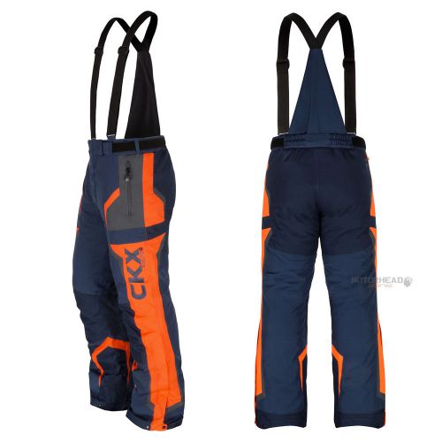 Snowmobile ckx rush pants bib men navy blue orange 2xlarge snow winter adult
