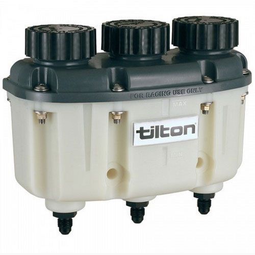 Tilton 72-577 three chamber plastic reservoir -4an fittings
