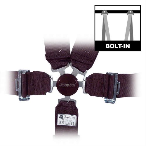 6/16 stroud 5 point safety 3&#034; seat belts black harness kam lock sfi 200101010101