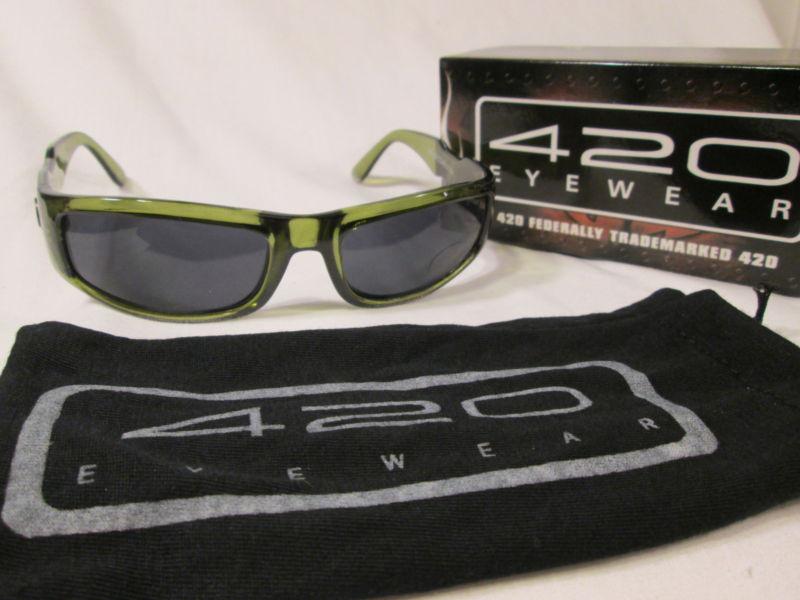 New 420 eyewear green raptor sunglasses eyeglasses polycarb lenses uv protect