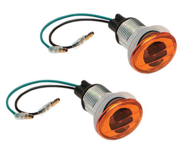 K&s flat oval flush mount mini-marker light set single filament amber