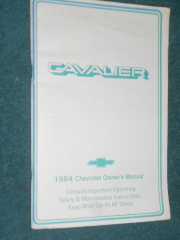 1984 chevrolet cavalier owners manual / original guide book!